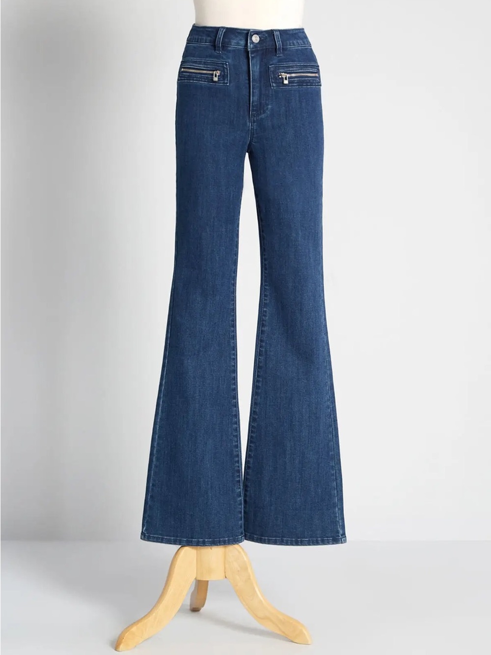 Modcloth High-Waisted Bootcut Zip Pocket Jeans